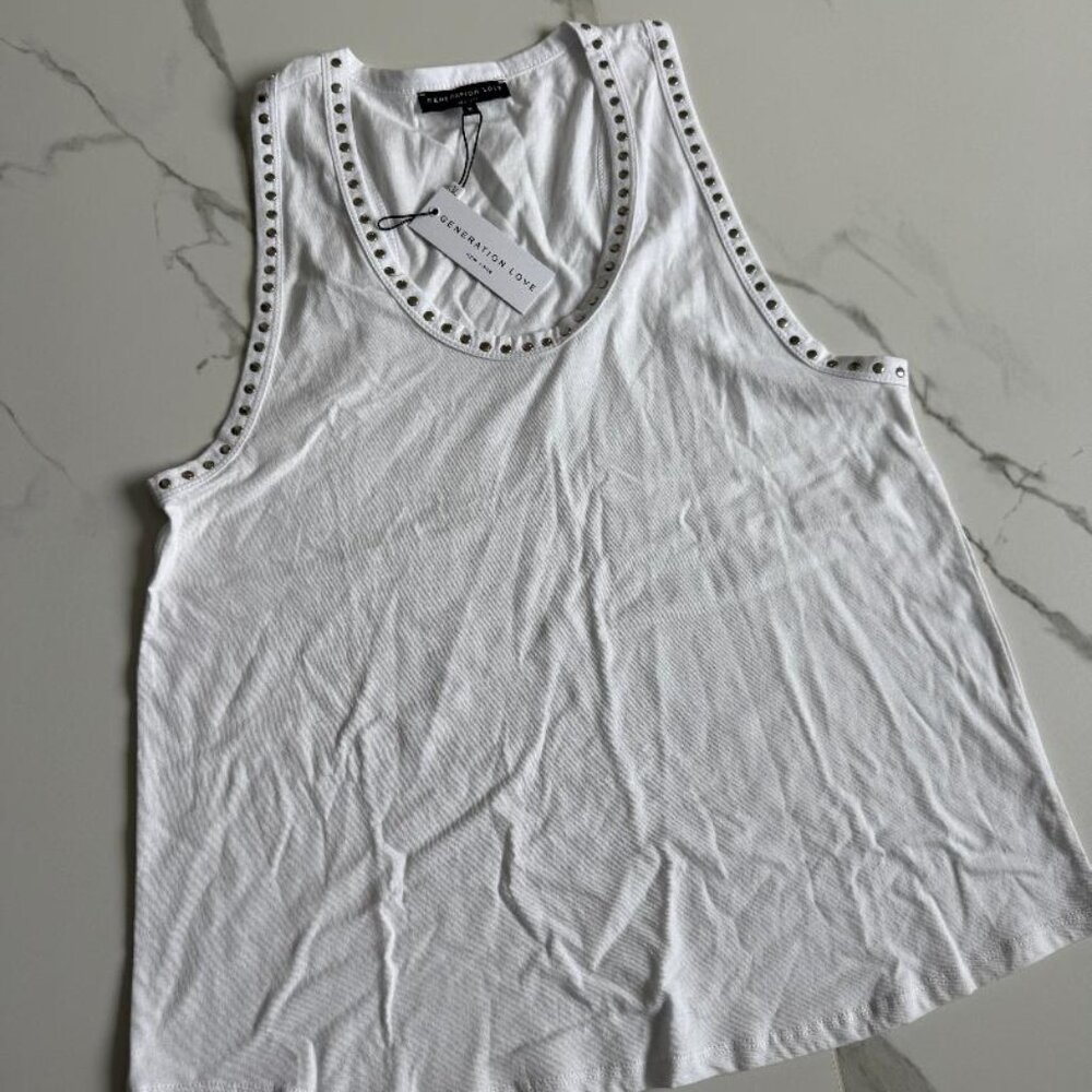 Generation Love- White Studded Tank